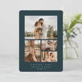 Mörk grönt Elegant - minst 4 foto-Bröllop-plattor Tack Kort