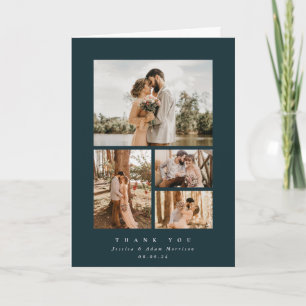 Mörk grönt Elegant - minst 4 foto Bröllop Tack Kort