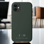 Mörk grönt Elegant Modern Minimalist Monogram Namn<br><div class="desc">Höj din smartphone med vår klassiska Elegant Modern Minimalist Monogram Namn iphone case. Detta noggrant designade fodral kombinerar tidlös sofistikering med contemporary minimalism. Den är konstruerad för perfekt och skyddar inte bara enheten utan tillför också en liten bit personlig stil. Med alternativen för anpassning av monogram och namn får du...</div>