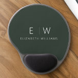 Mörk grönt Elegant Modern Minimalist Monogram Namn Gel Musmatta<br><div class="desc">Uppgradera din arbetsyta med vår klassiska Elegant Modern Minimalist Monogram Mouse Pad. Den här sofistikerade musknappen gör att du smidigt och elegant kan arbeta med minimalism i contemporaryn, vilket gör att du kan förfina ditt skrivbord. Den här musknappen är inte bara ett funktionellt tillbehör, utan en personlig påstående. Monogrammet för...</div>