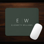 Mörk grönt Elegant Modern Minimalist Monogram Namn Musmatta<br><div class="desc">Uppgradera din arbetsyta med vår klassiska Elegant Modern Minimalist Monogram Mouse Pad. Den här sofistikerade musknappen gör att du smidigt och elegant kan arbeta med minimalism i contemporaryn, vilket gör att du kan förfina ditt skrivbord. Den här musknappen är inte bara ett funktionellt tillbehör, utan en personlig påstående. Monogrammet för...</div>