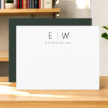 Mörk grönt Elegant Modern Minimalistisk Tack<br><div class="desc">Uttryck tacksamhet mot stil när du använder vår klassiska Elegant Modern Minimalist Monogram - tack som du har kort. De här korten är noggrant designade och kombinerar sömlöst sofistikerad contemporary med minimalism, och skapar dem perfekten för att förmedla din uppskattning. De här tackkorten är utformade med precision och noggrannhet, och...</div>