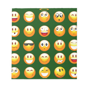 mörk grönt emoji anteckningsblock