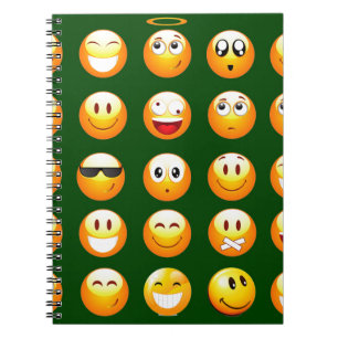 mörk grönt emoji anteckningsbok