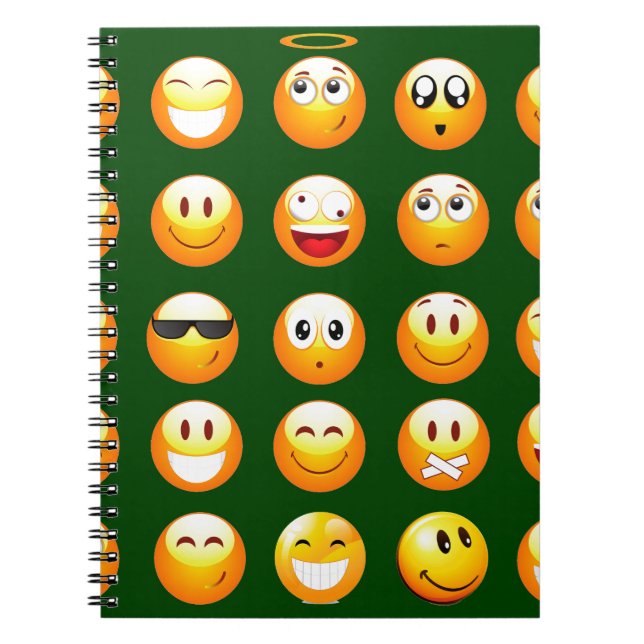 mörk grönt emoji anteckningsbok (Framsidan)