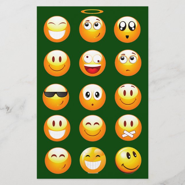mörk grönt emoji brevpapper (Framsida)