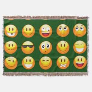 mörk grönt emoji-filt mysfilt