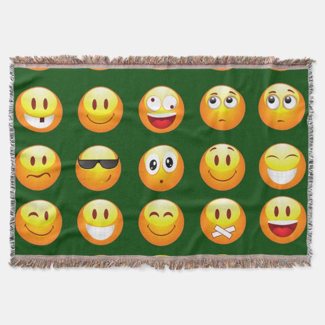 mörk grönt emoji-filt mysfilt (Framsidan)