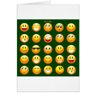 mörk grönt emoji hälsningskort