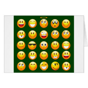 mörk grönt emoji hälsningskort