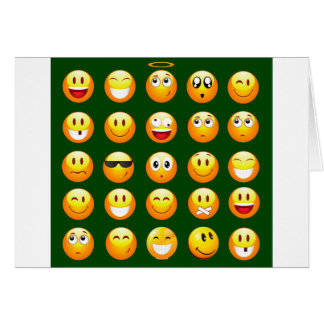 mörk grönt emoji hälsningskort
