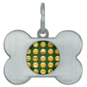 mörk grönt emoji ID-bricka husdjur