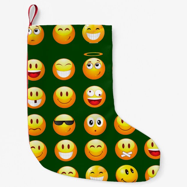 mörk grönt emoji julafton christmas-lagring liten julstrumpa (Framsidan)