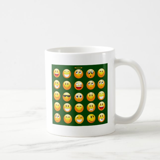 mörk grönt emoji kaffemugg (Höger)