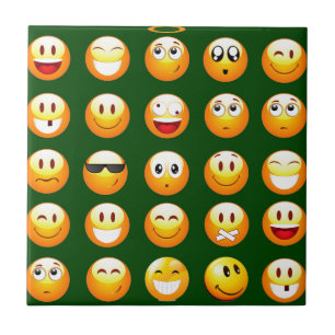 mörk grönt emoji kakelplatta