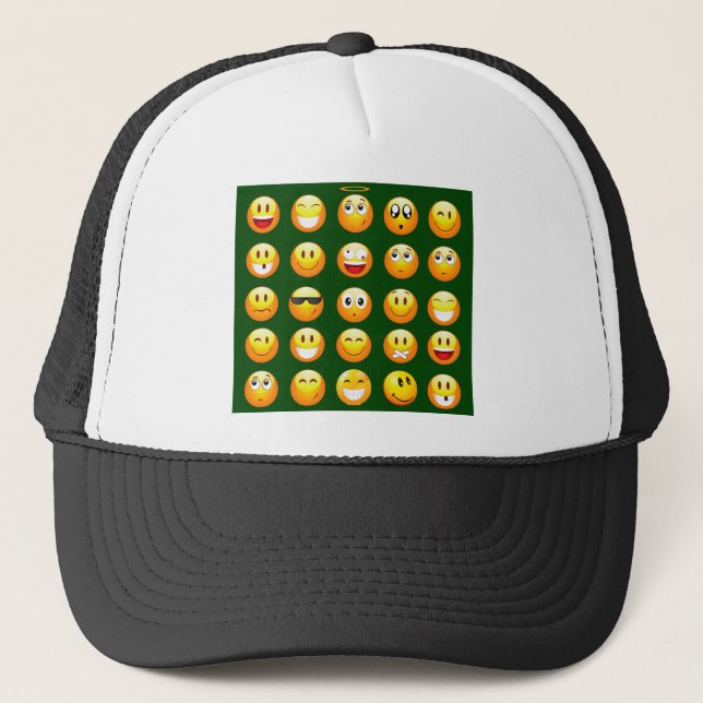 mörk grönt emoji keps (Framsida)