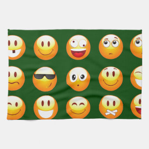 mörk grönt emoji kökshandduk