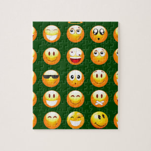 mörk grönt emoji pussel