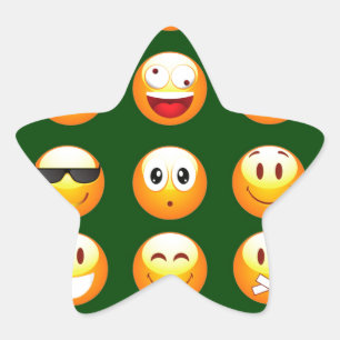 mörk grönt emoji stjärnformat klistermärke