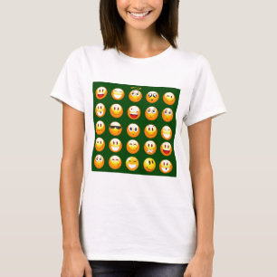 mörk grönt emoji t shirt