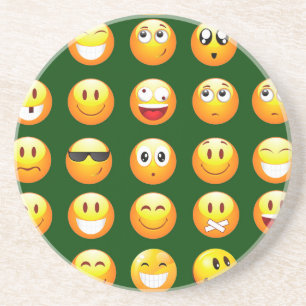 mörk grönt emoji underlägg sandsten