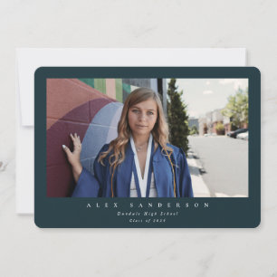 Mörk grönt enkelt Modern Single Photo Studenten Meddelande
