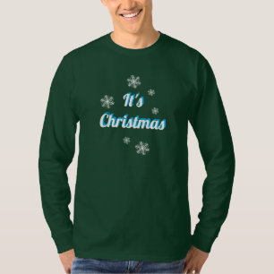 Mörk grönt färg-tröja för jul T-Shirt
