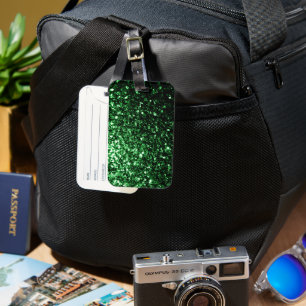 Mörk grönt faux glitter-glittrar bagagebricka