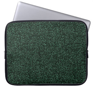 Mörk grönt faux glitter laptop sleeve