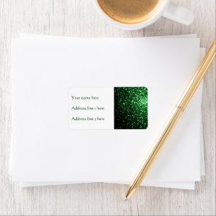 Mörk grönt faux glitter-miniatyrbilder adressetikett