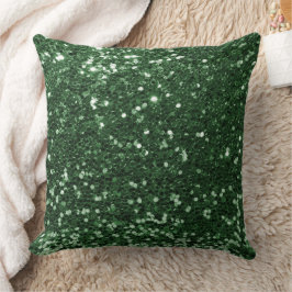 Mörk grönt Faux Sequin Glitter Dekorativ kudde