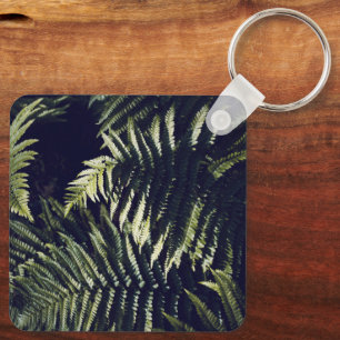 Mörk grönt Fern Löv Botanic Nyckelring