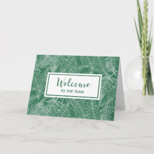 Mörk grönt Ferns Employee Välkommen till teamet Kort