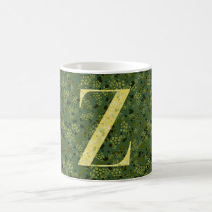 mörk grönt frihet och gult i brev Z Kaffemugg