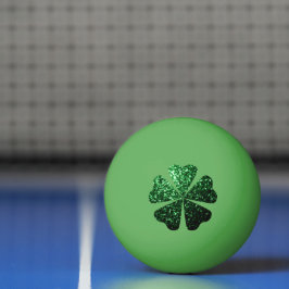 Mörk grönt glitter-glitter Shamrock Klöver Pingisboll