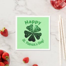 Mörk grönt glitter-gnistran Shamrock St Patrick Da Pappersservett
