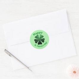 Mörk grönt glitter-gnistran Shamrock St Patrick Da Runt Klistermärke
