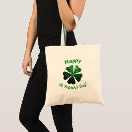 Mörk grönt glitter-gnistran Shamrock St Patrick Da Tygkasse
