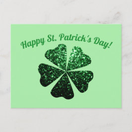 Mörk grönt glitter-gnistran Shamrock St Patrick Da Vykort