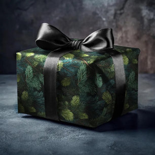 Mörk grönt Gräs Träd Spruce Conifer jul Presentpapper