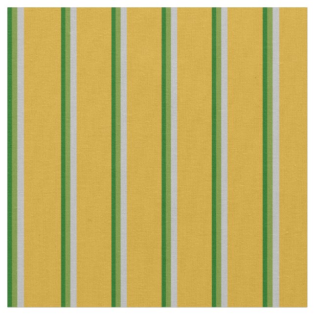 Mörk grönt, Grönt, Grått och Linjer (Goldenrod) Tyg (Närbild)