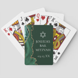Mörk grönt Guld Agate Pub Mitzvah Party Casinokort