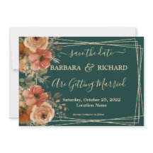 Mörk grönt Guld Blommigt Vattenfärgsdatum för Spar