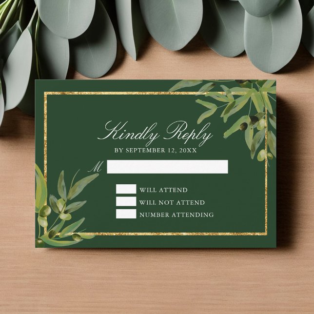 Mörk grönt Guld botaniska Löv vänliga svar (Skapare uppladdad)