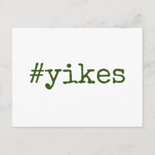 Mörk grönt Hashtag Yikes Postponed Bröllop Vykort