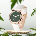Mörk grönt initialer personlig eWatch Watch Armbandsur<br><div class="desc">Ge henne mörk grönt handklocka</div>