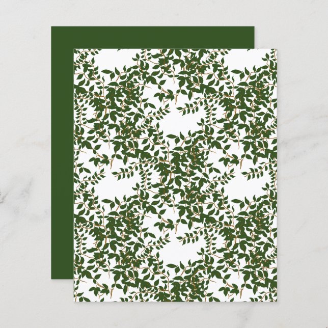 Mörk grönt Jasmine Vine-Papper (Fram/baksida)