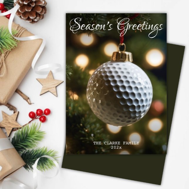 Mörk grönt jul för Golfsäsongen Julkort (Skapare uppladdad)