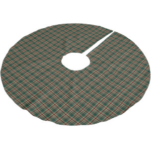 Mörk - grönt julplädmönster julgransmatta borstad polyester