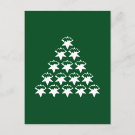 Mörk grönt julvit nu Stars Träd Vykort